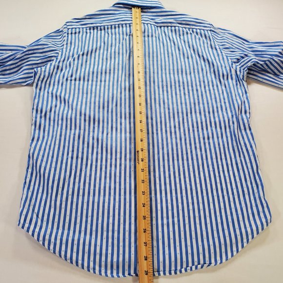 Robert Graham Dress Shirt Men Medium 15.5 / 39 Blue Striped Tailored Fit Vintage - Picture 15 of 16